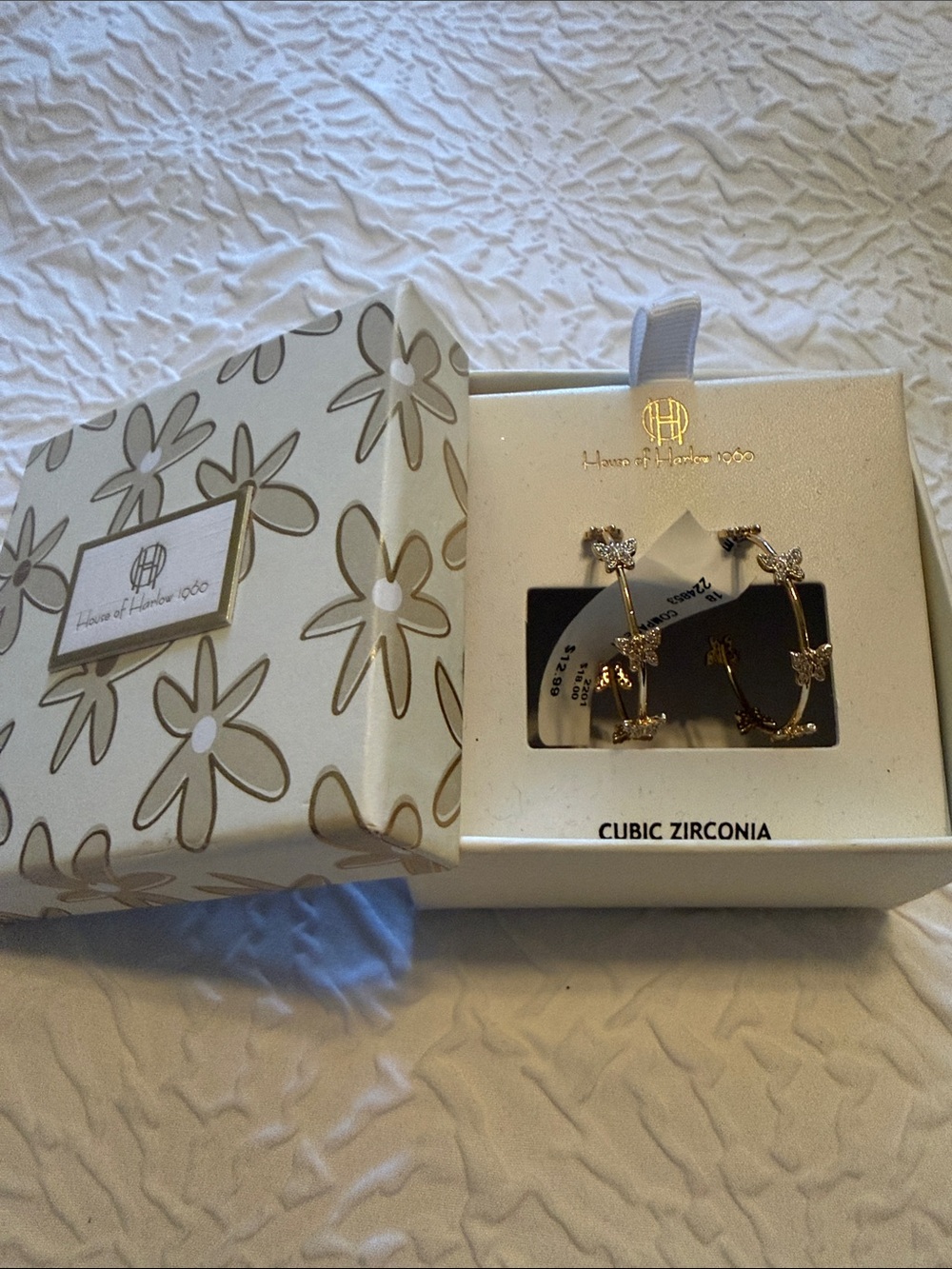 House of Harlow 1960 Gold Hoop Butterly Earrings